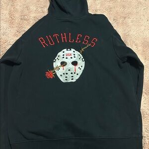DGK Black Hoodie with Mask and Red Rose Design